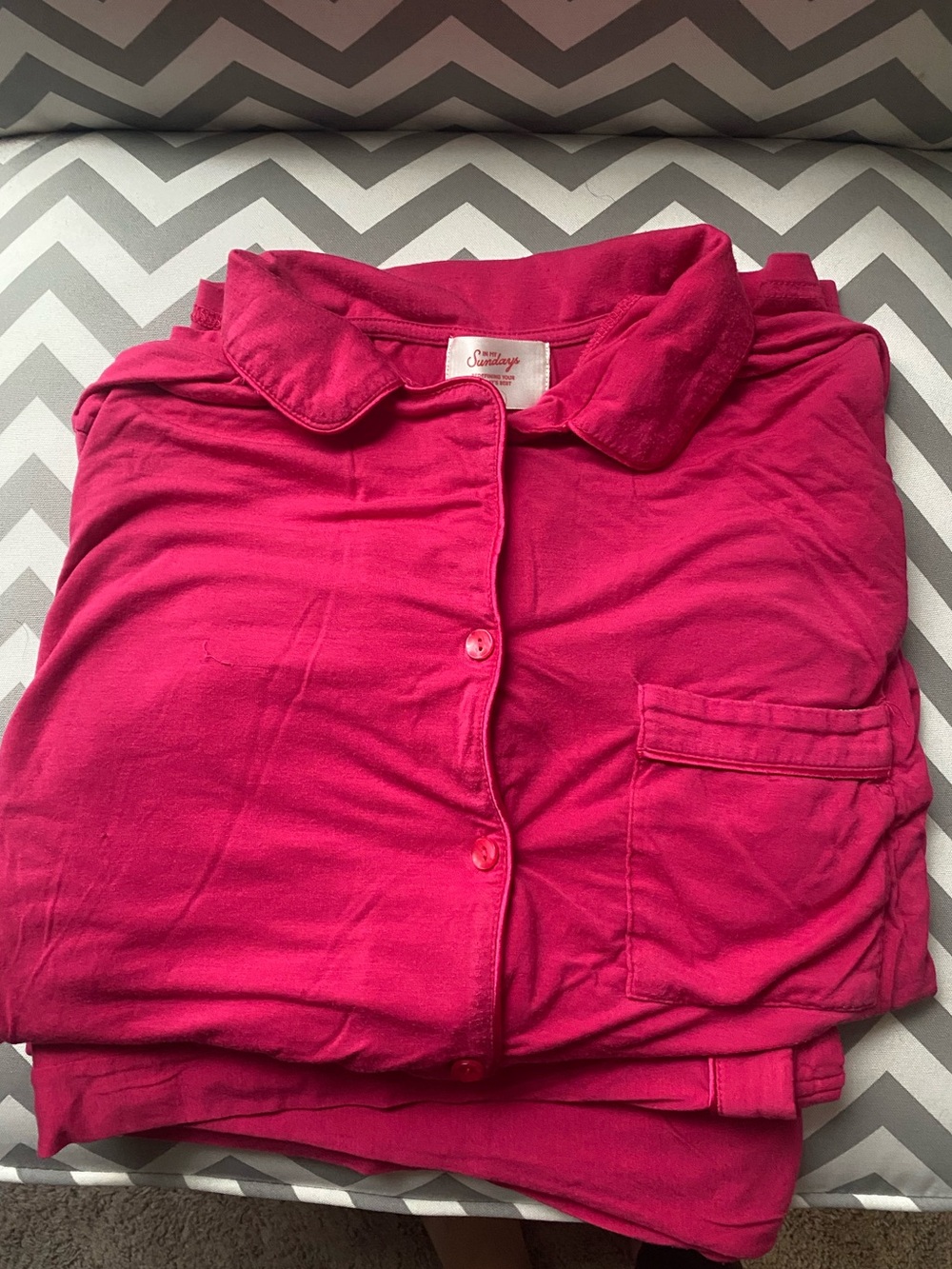 In My Sundays Hot Pink Cotton Pajama Set